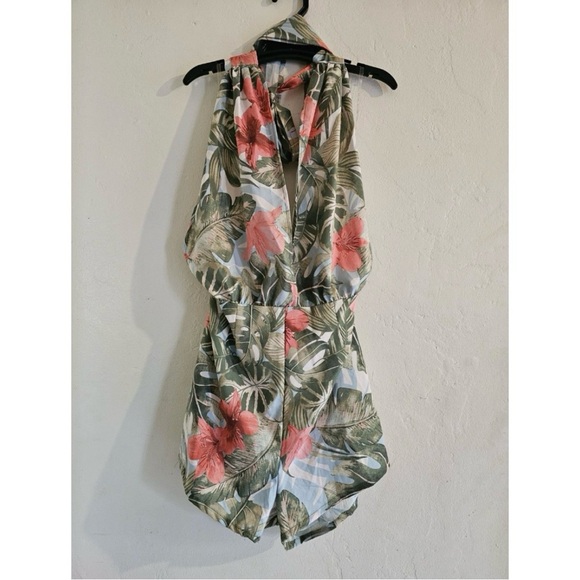 Floral Halter Romper - Picture 1 of 7